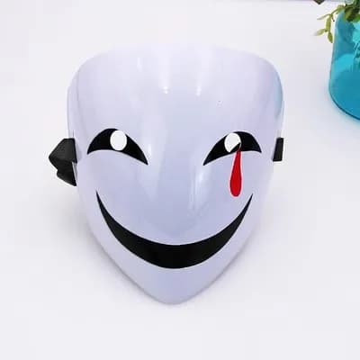 Nouveau Masque d'Halloween 2026 - Masque de Fantôme Effrayant Souriant, Masque Complet de Joker Noir