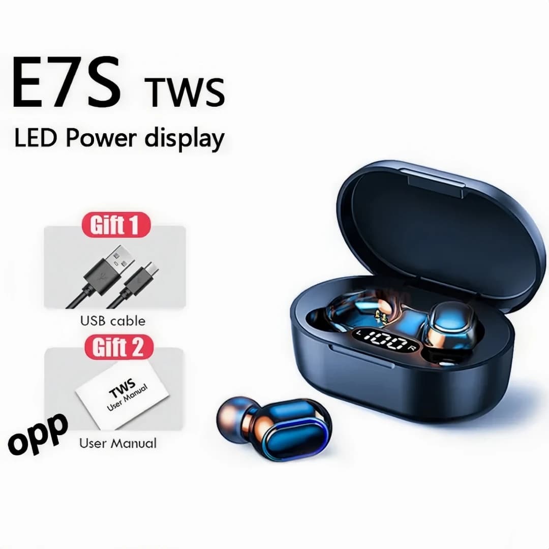 Original E7S casque sans fil Bluetooth avec micro LED affichage écouteurs pour iPhone Xiaomi TWS éco