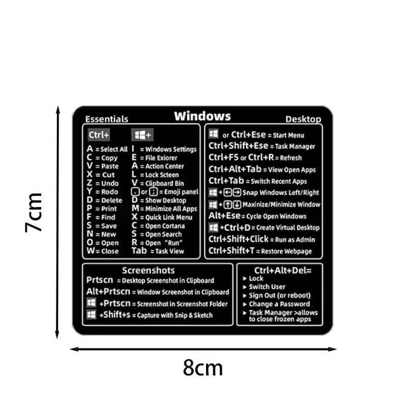 Autocollant graphique autocollant pour bouton de raccourci Windows, matériau PVC semi-brillant, gagn