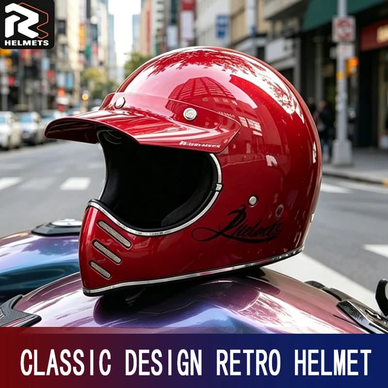 Casque rétro d'été pour homme, casque de moto japonais à visière pointue, petit casque de cyclisme t