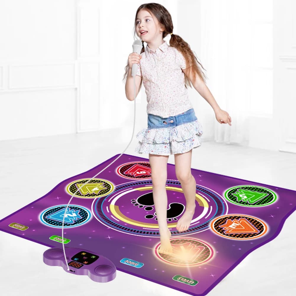 Tapis de danse avec lumières LED, tapis de danse électronique sans fil BT pour enfants et adultes po