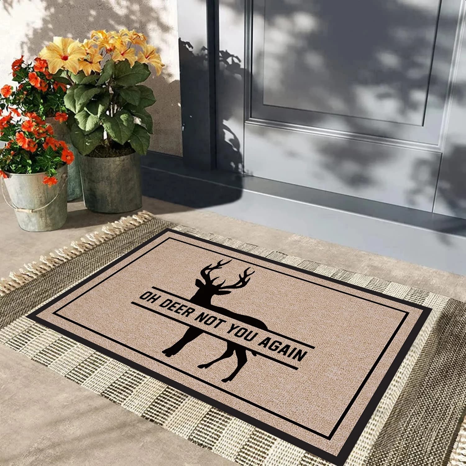 Oh cerf pas vous encore paillasson en caoutchouc salle de bain cuisine tapis jardin Garage porte tap