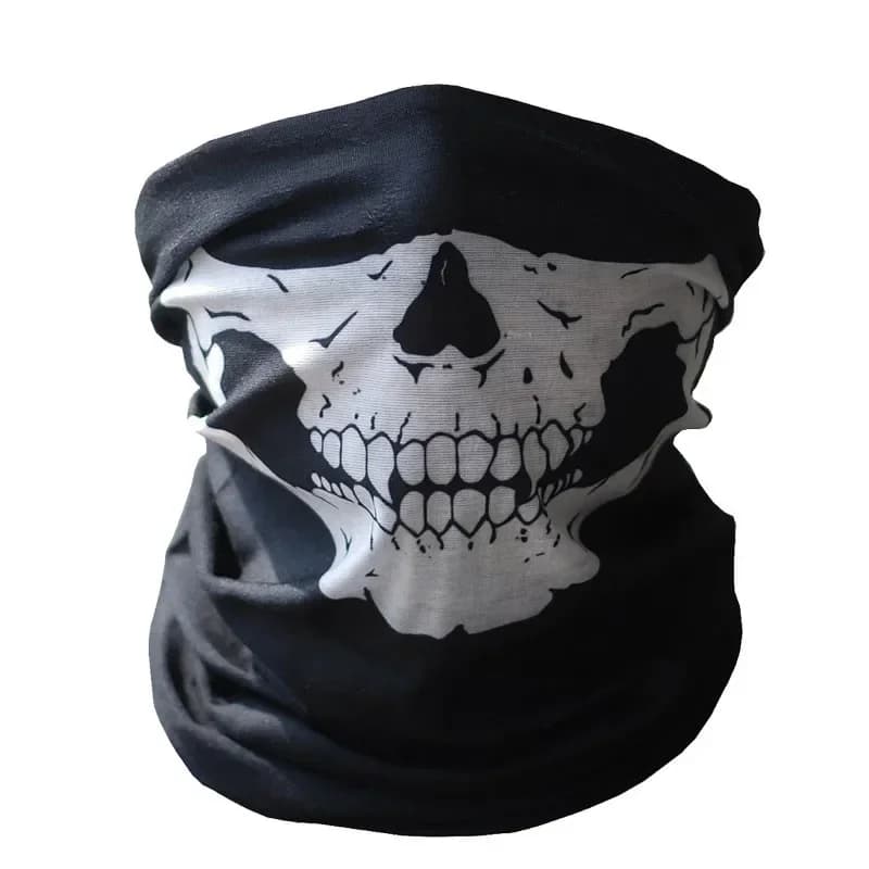 Masque crâne noir Bandana vélo moto casque cou masque demi visage Paintball Ski Sport bandeau masque