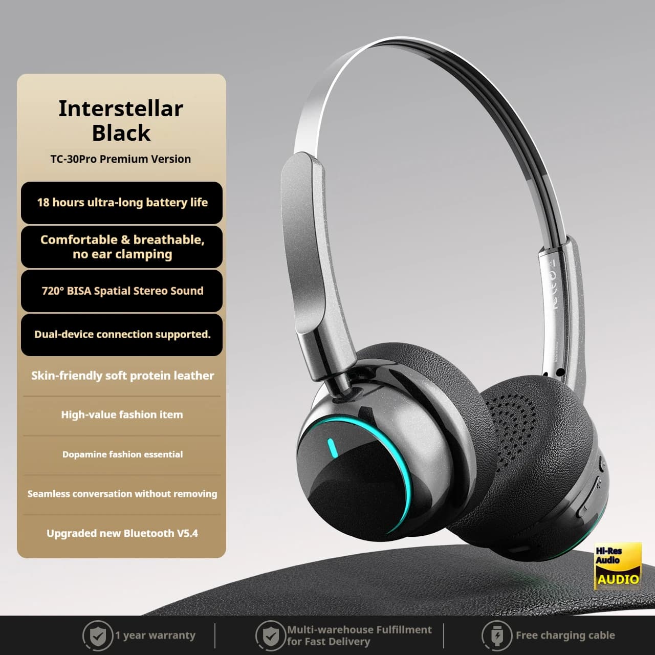 Écouteurs sans fil Bluetooth de haute qualité, suppression intelligente du bruit, écouteurs de musiq