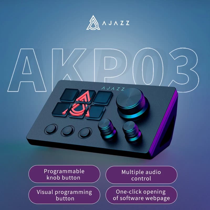 AJAZZ AKP03E clavier Macro Programmable panneau de Console multifonctionnel Assistente bouton person