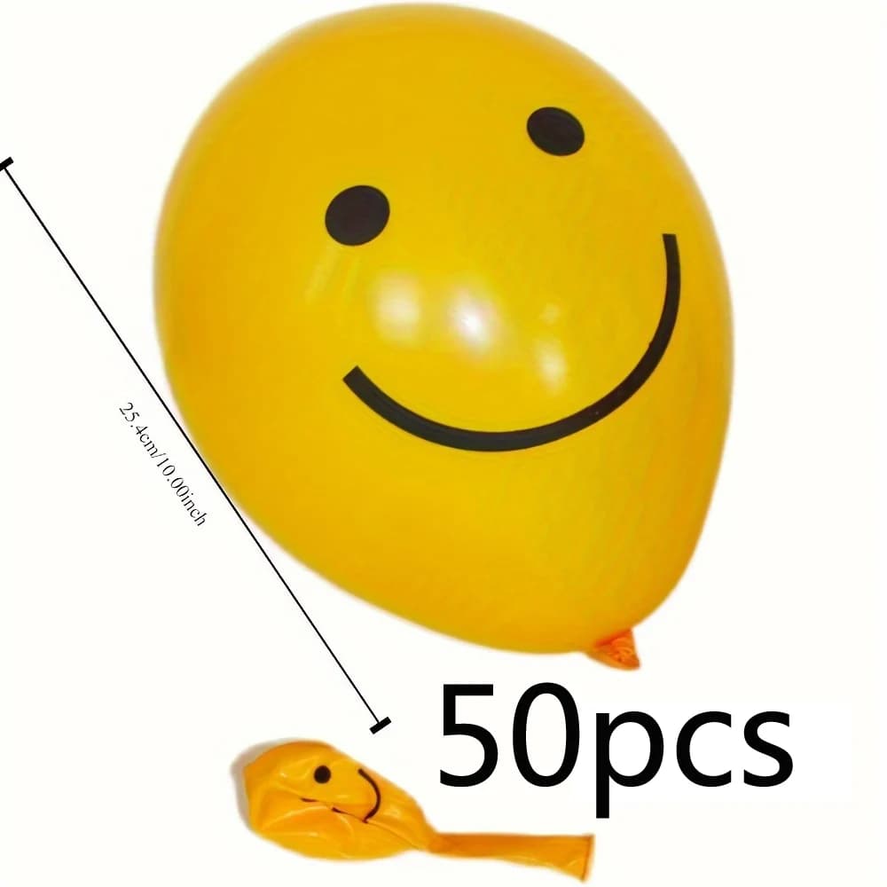 Ballons de fête souriants 100/50, 10 pouces, dessin animé jaune, visage souriant, pour Festival d'an