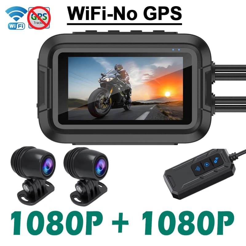 Caméra de tableau de bord de Moto double 1080P, étanche, pour tout le corps, WiFi, GPS, DashCam, enr