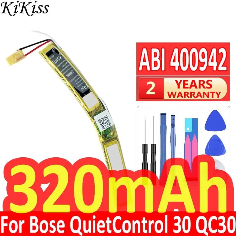 Batterie pour écouteurs sans fil Bose Quietcomfort 30 QC30, Safe Abi 400942 320mAh