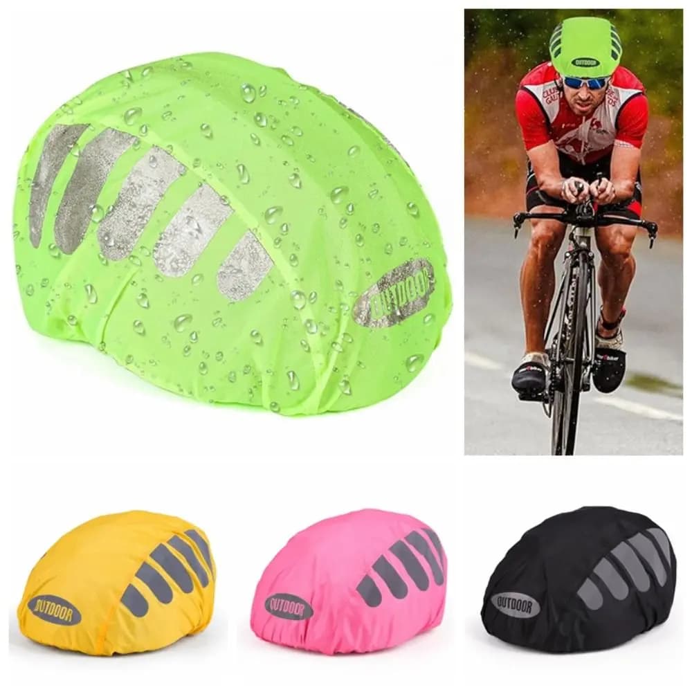 Couverture de casque de vélo à bande réfléchissante, couverture de pluie, haute visibilité, coupe-ve