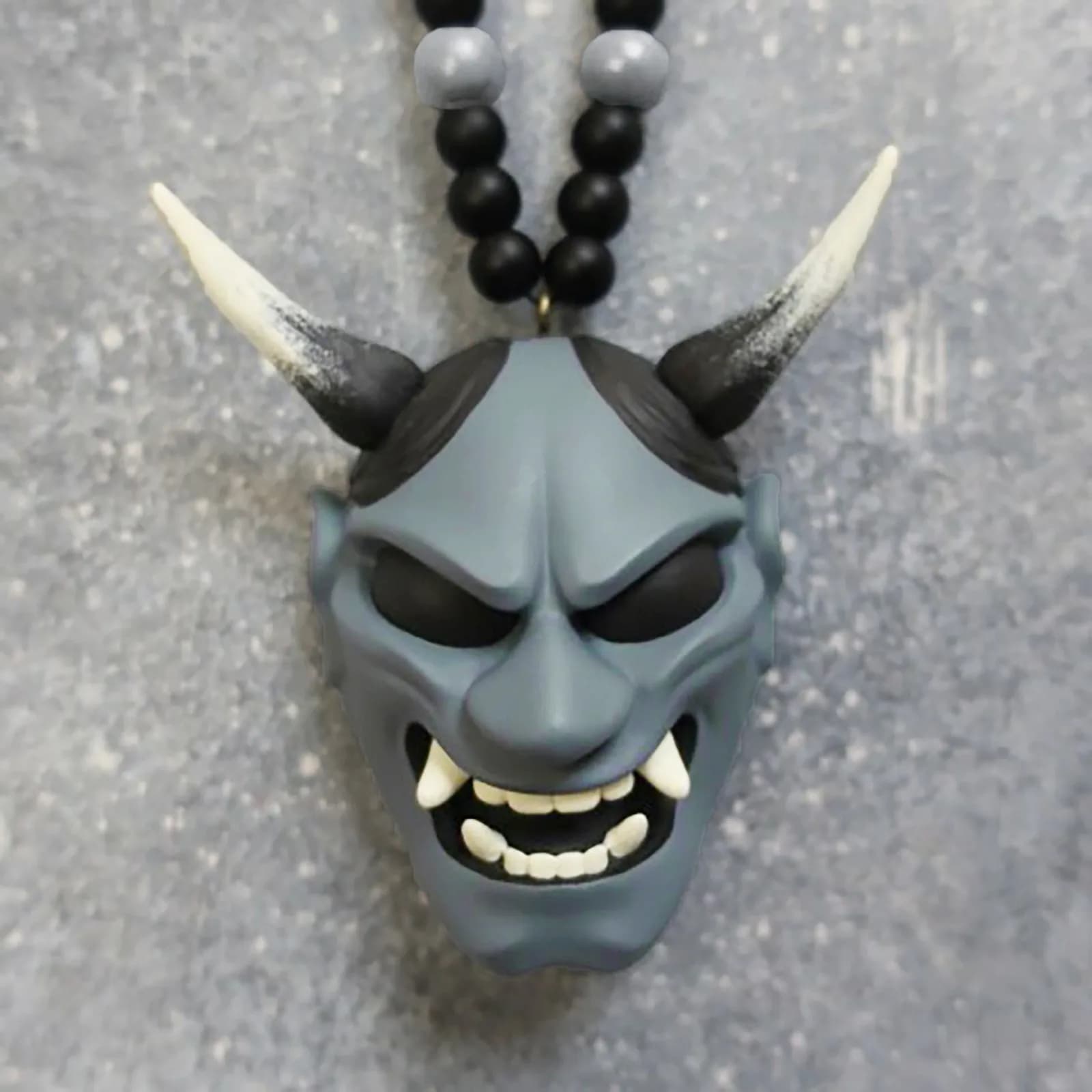 Casque samouraï-kouton Hannya japonais Oni, breloque de rétroviseur de voiture, fantôme japonais, or