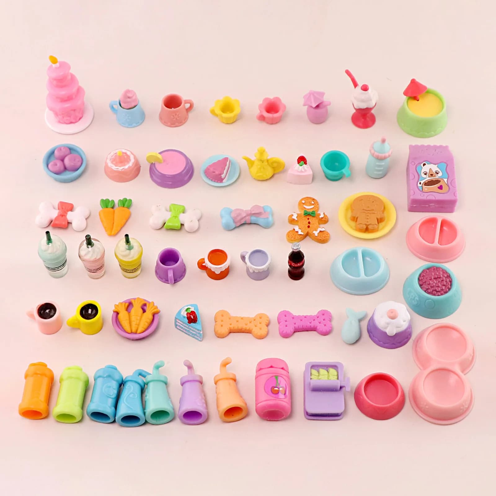 Minilpsshop Pet Shop – 5 bols et 5 accessoires pour boissons, assortis au hasard, adaptés aux décora