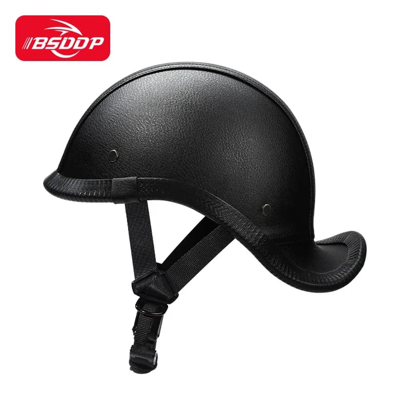 Casque de moto Vintage gourde en cuir pour hommes et femmes, pour Harley, Scooter électrique léger,