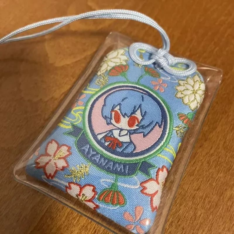 Pendentif Sachet Brodé EVA Neon Genesis Evangelion Rei Ayanami, Accessoire Cadeau pour Fans de Jeux