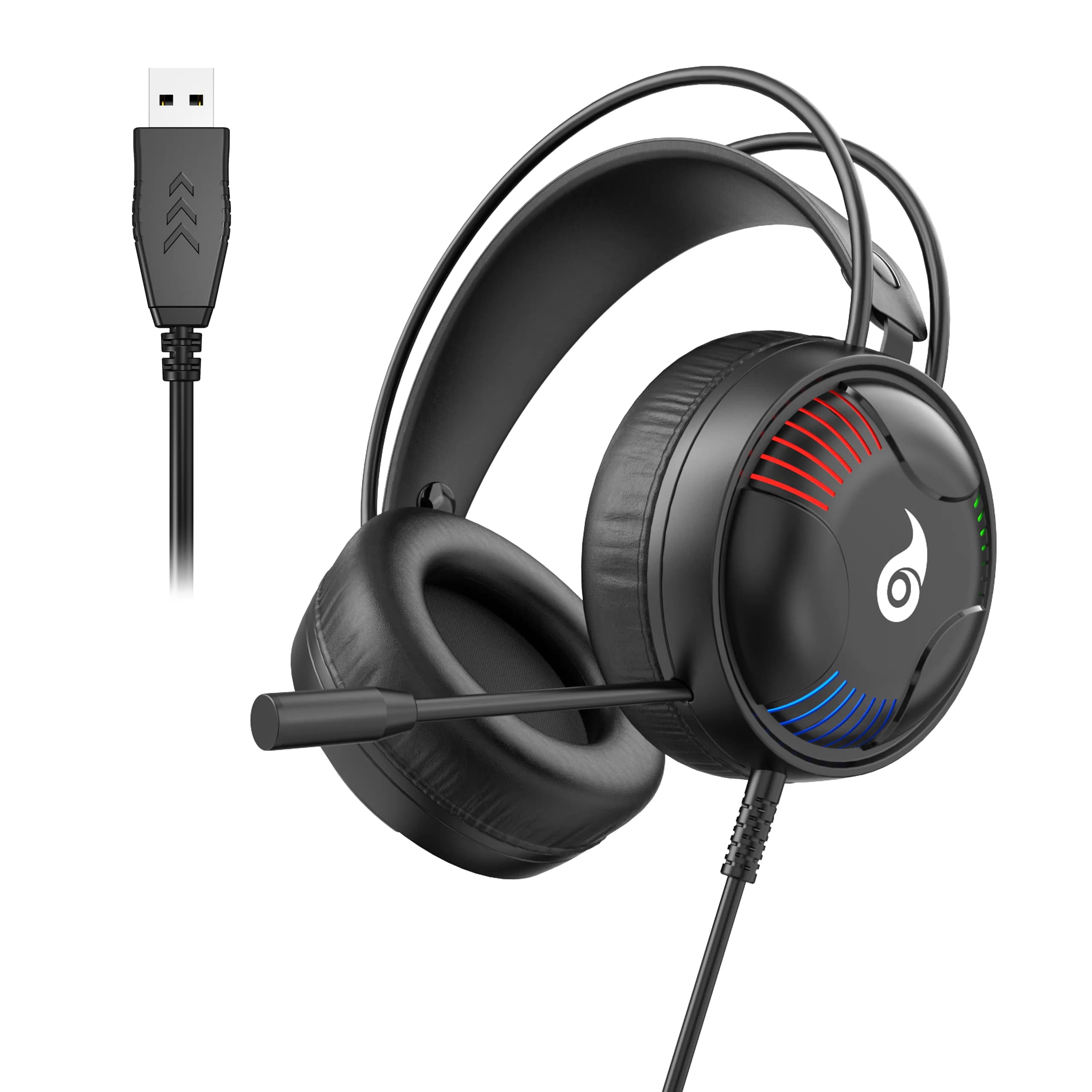Casque de jeu filaire professionnel LDON L523 avec microphone LED et prise USB, adapté à plusieurs a