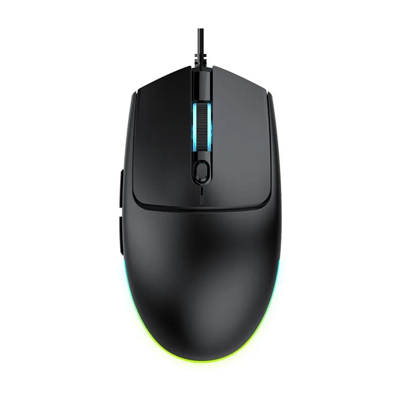 Souris de jeu filaire Lenovo, rétroéclairage RGB, clic silencieux, légère, ergonomique, optique, pou