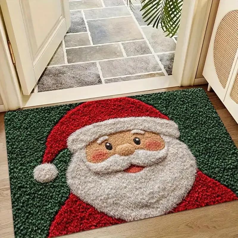 Paillasson de noël Imitation cachemire, tapis de sol pour porte d'entrée, antidérapant, décorations