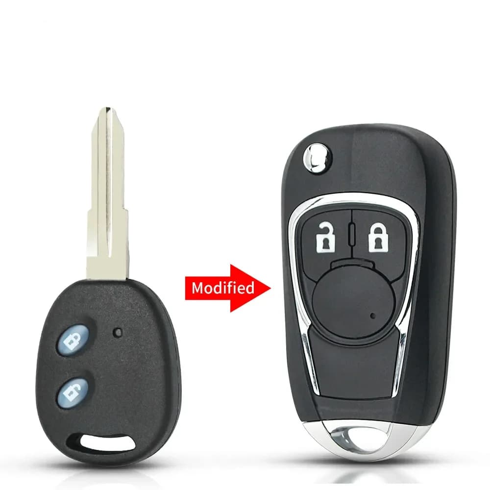 Clé de voiture Dandkey pour Chevrolet Aveo Lova Epica Sail, étui à clé télécommande pliable à 2 bout