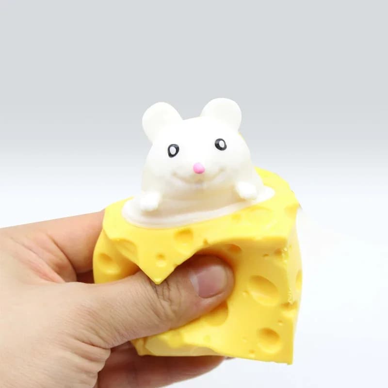 Jouet anti-stress en forme de souris de fromage à presser, jouet sensoriel pour soulager le stress,