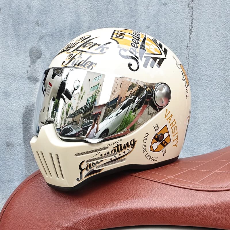 Casque de moto intégral, casque moto vintage, casque Chopper rétro, casque de motocicleta modulaire,