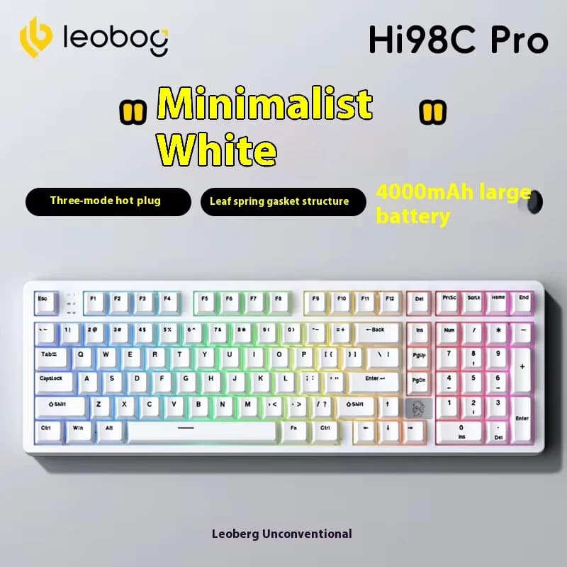 Nouveau LEOBOG Hi98C Pro clavier mécanique 3Mode 2.4G Bluetooth sans fil PBT claviers clavier de jeu
