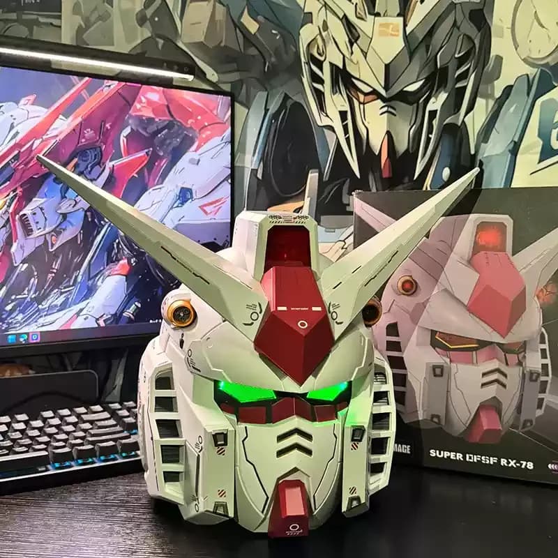 Casque emblématique RX-78-2 – Accessoire de cosplay lumineux LED pour figurine d'action posable, jou