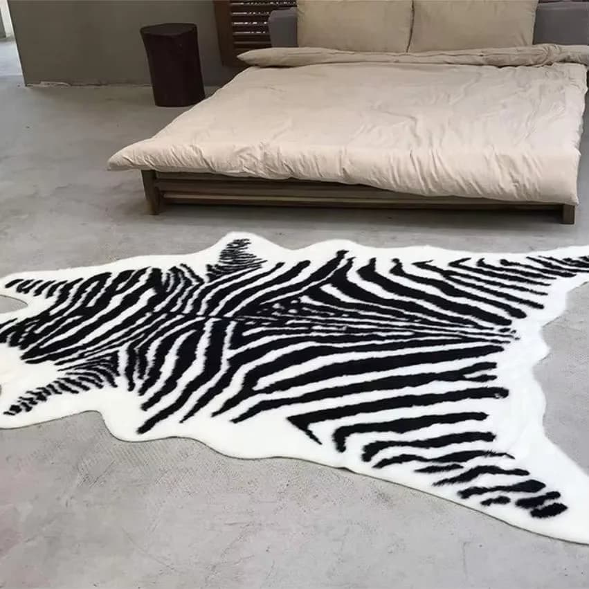 Tapis VIKAMA-tapis de chevet en Faux Animal pour chambre à coucher et salon-tapis Durable et facile