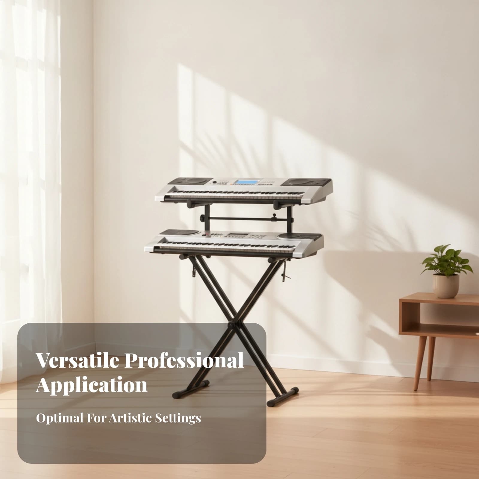 Support de clavier de style croisé, fixation noire, rehausseur de clavier, bras antidérapants, équip