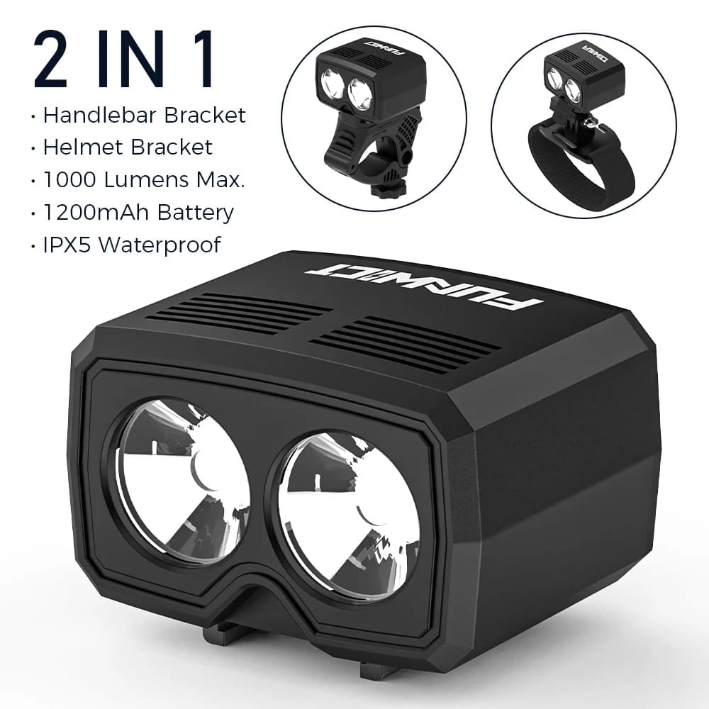 Lumière de casque de vélo 1000 Lumens, chargeur USB, lampe de poche étanche, phare avant de vélo, ac