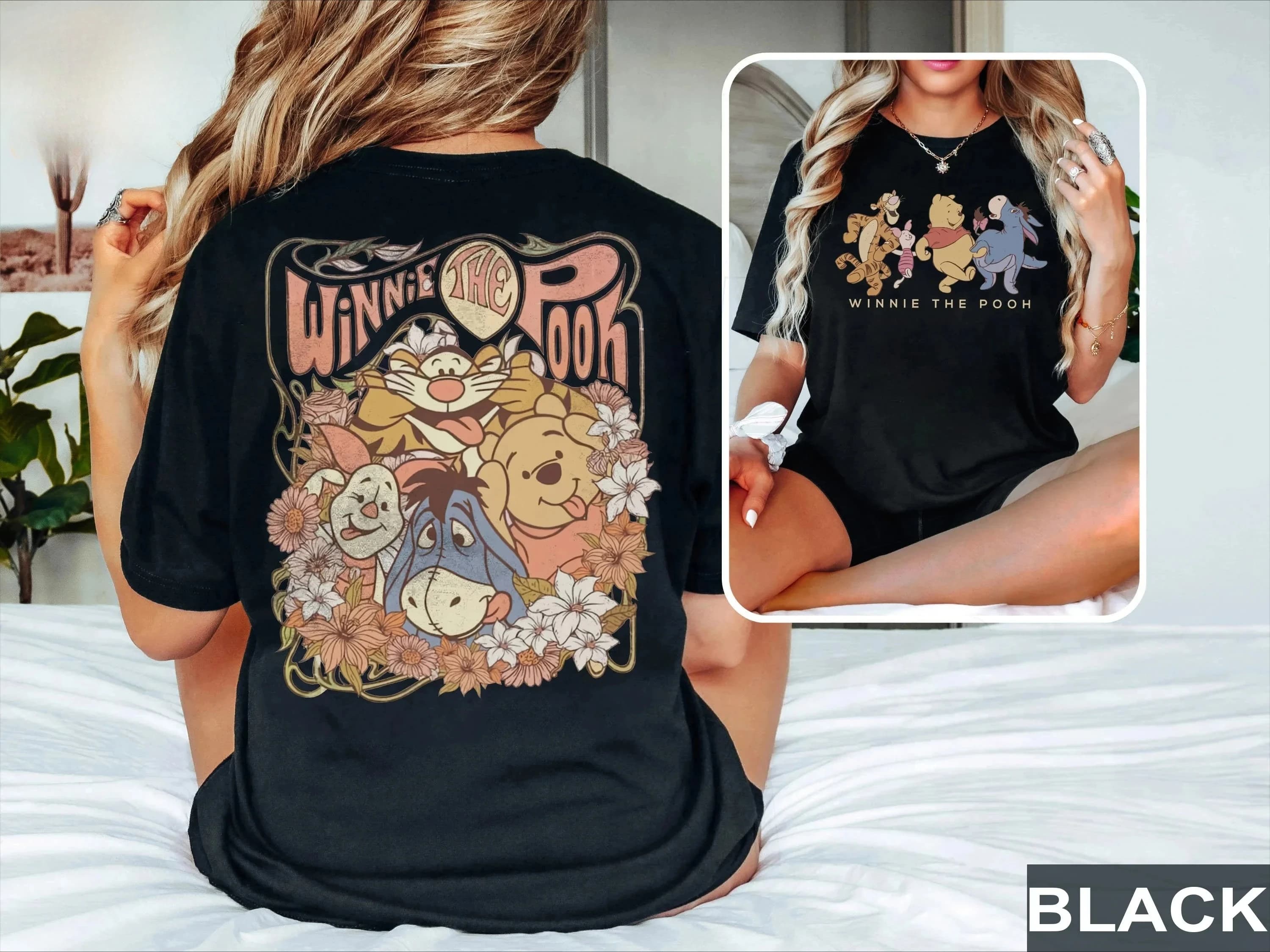T-shirt confortable et décontracté pour enfants, imprimé multicolore « Winnie l'ourson », adapté aux