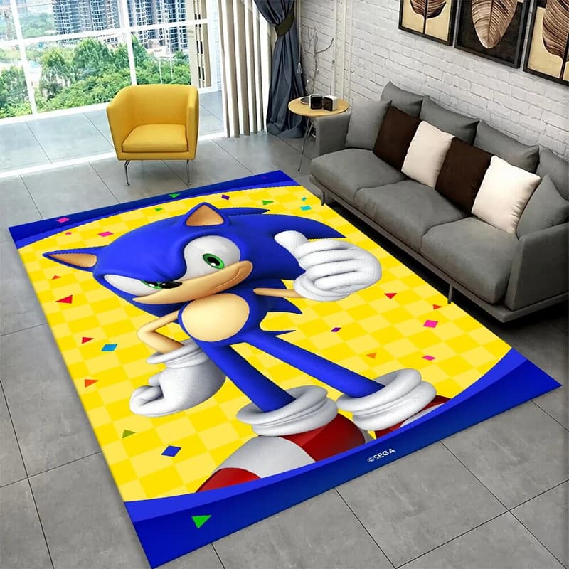 Tapis de jeu classique S-Sonic pour salle de jeux, chambre à coucher, salon, canapé, décoration de l