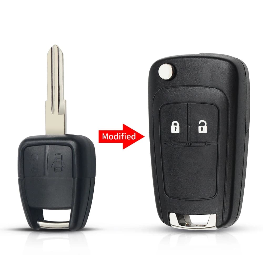 KEYYOU coque de clé à distance pour Chevrolet Cruze Aveo 2/3 boutons modifié rabat pliant étui vierg