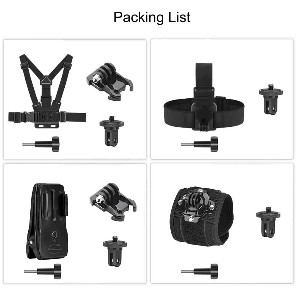 Kit d'accessoires pour Insta 360 X5 X4 X3 : support de poitrine, sangle de tête, clip de sac à dos,