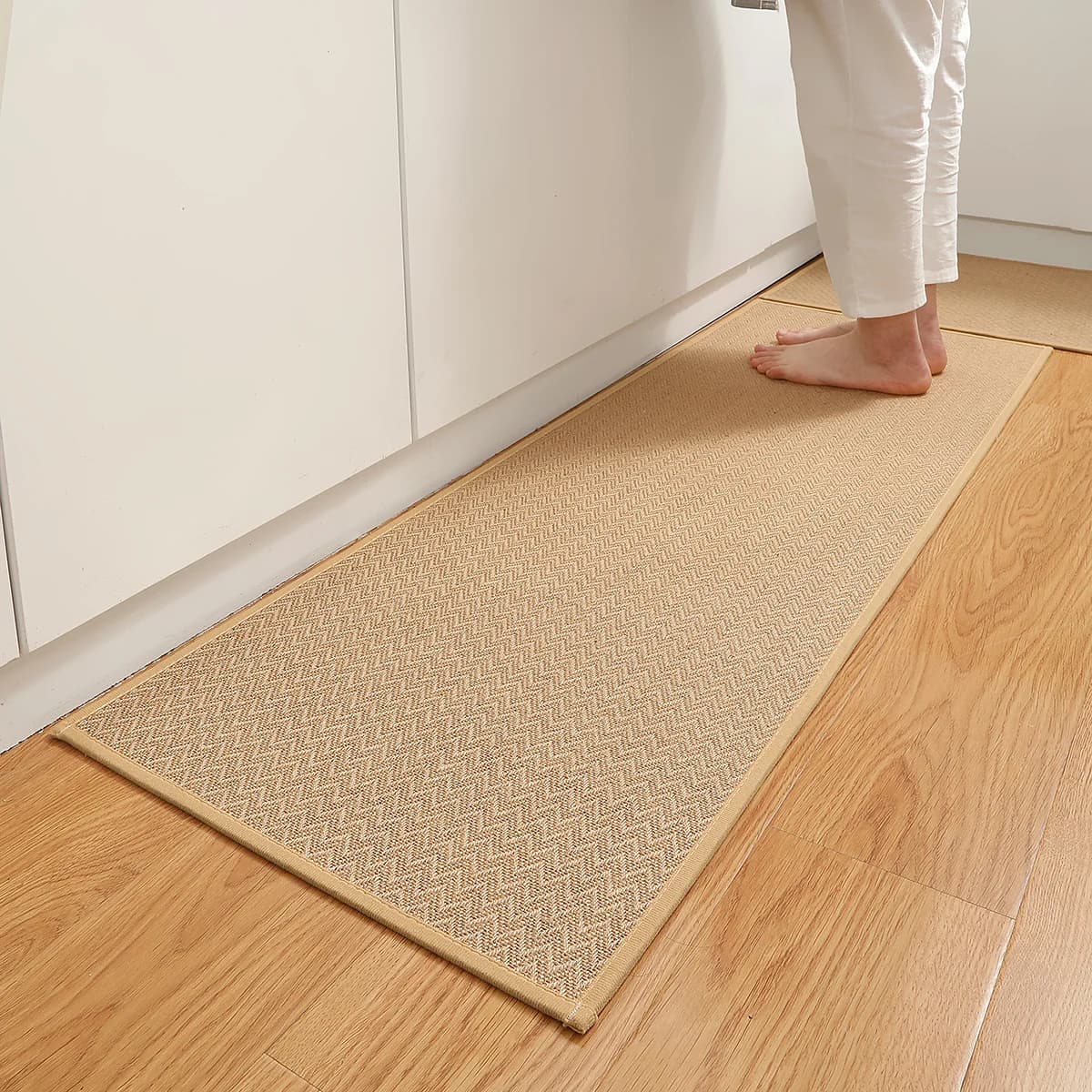 Tapis en jute, Polymères de sol de cuisine, Antidérapant, Degré d'huile, Polymères de pied, Polymère