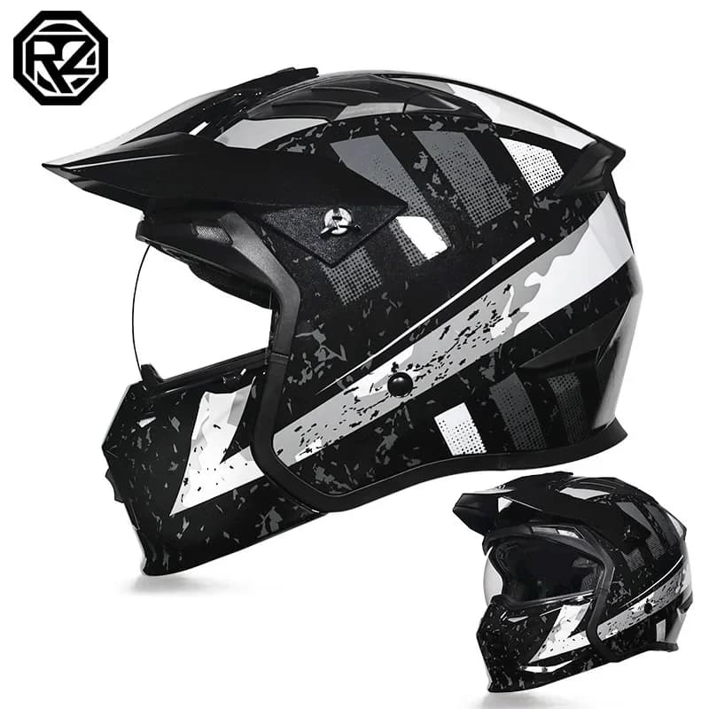 Orz casque rétro quatre saisons noir guerrier combinaison casque mâle moto casque complet moto femme