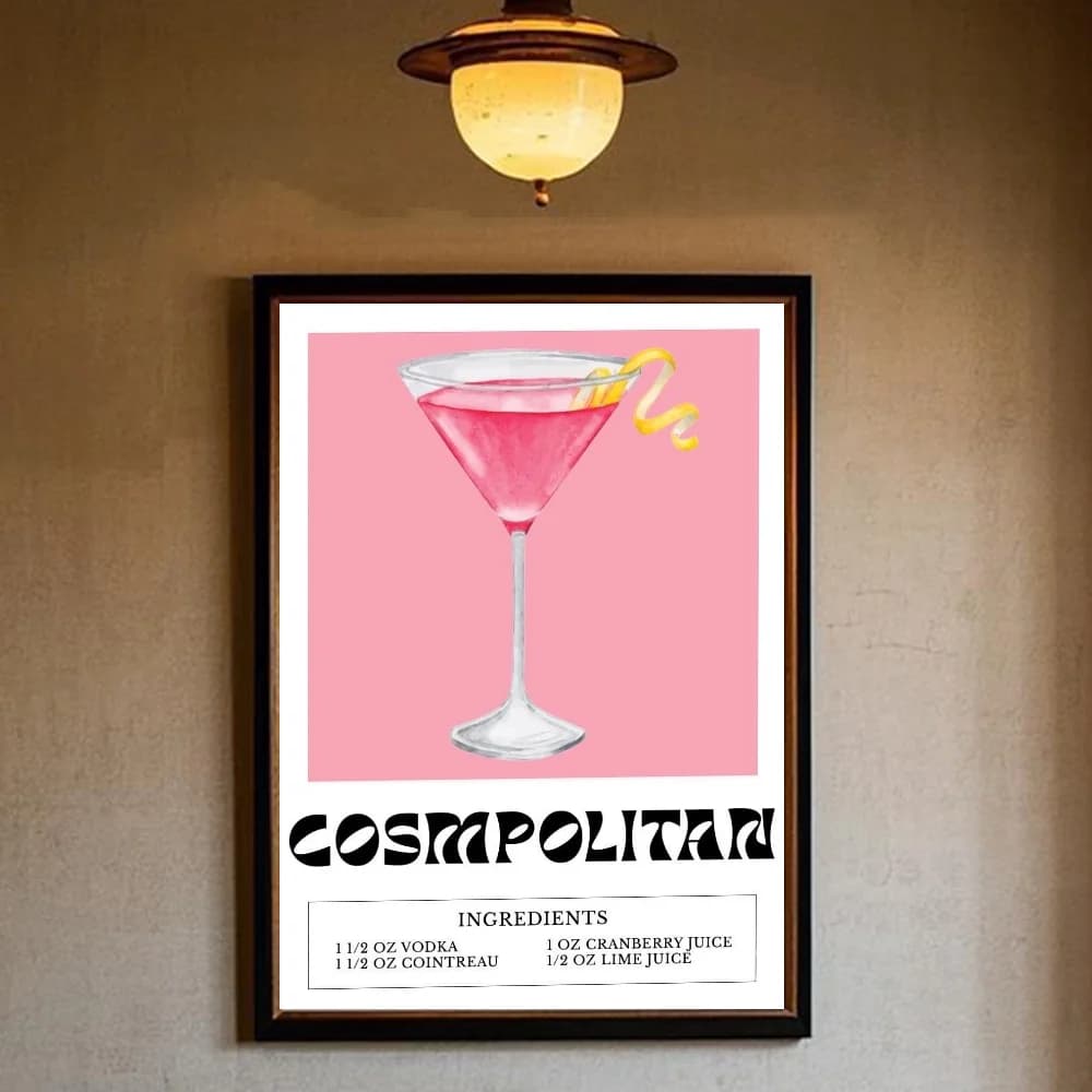 Affiche de Mojito de recettes de boissons de Cocktail, mur collant d'art HD, imperméable, décoration