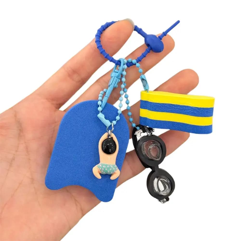 Porte-clés Thème Plage d'Été Créatif, Pendentif Maillot de Bain et Lunettes de Natation, Breloques d