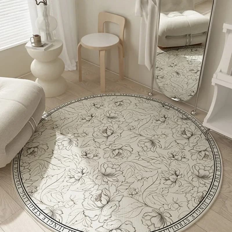 Tapis rond décoration de salon chaise d'étude tapis de sol décor à la maison tapis à fleurs chambre