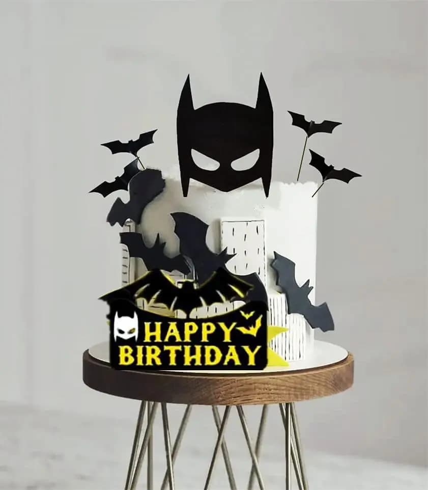 Décoration de gâteau super-héros Batman, décorations de gâteau joyeux anniversaire pour fête d'anniv