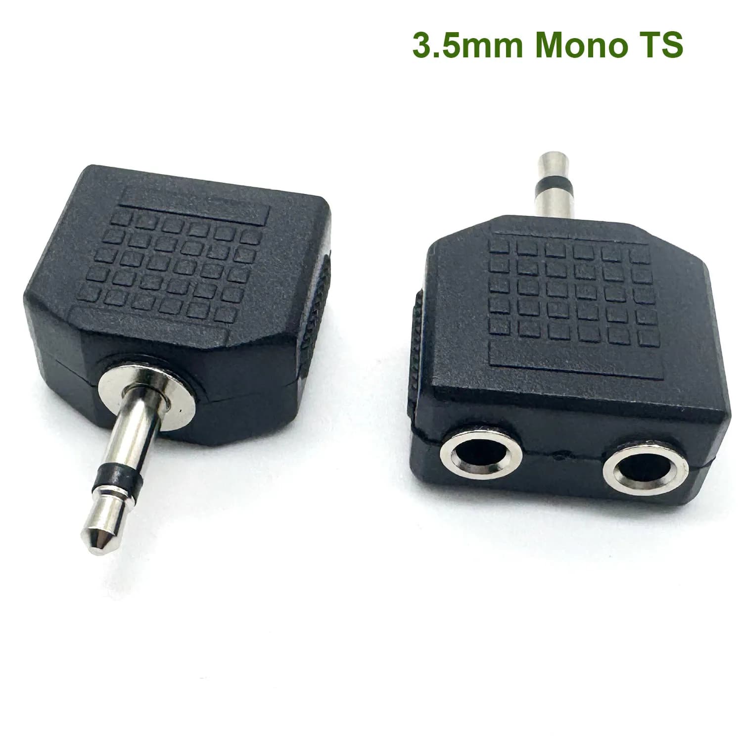 2 pièces 3.5mm 1/8 "mâle à double prise femelle 3.5mm Mono TS Audio Microphone casque Y séparateur c
