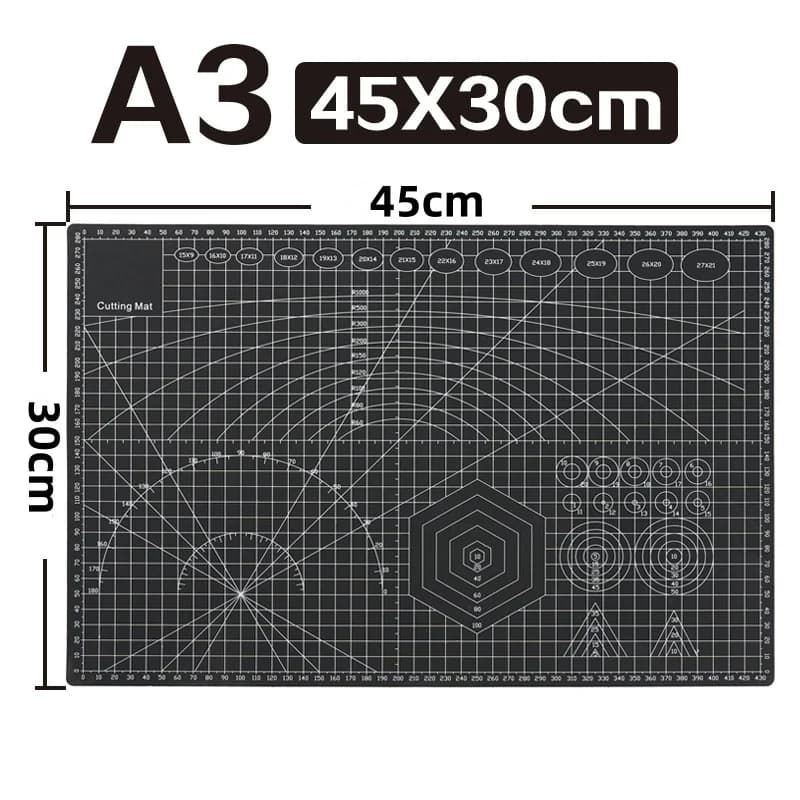 Tapis artisanal A3 en cuir antidérapant en PVC, tapis de découpe de ligne de grille pour fournitures