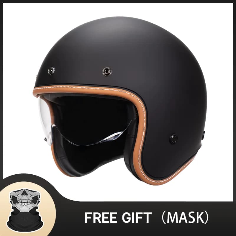 Casque de moto ouvert rétro Vintage accessoires de moto de fond casque de moto 3/4 casque rétro Casc