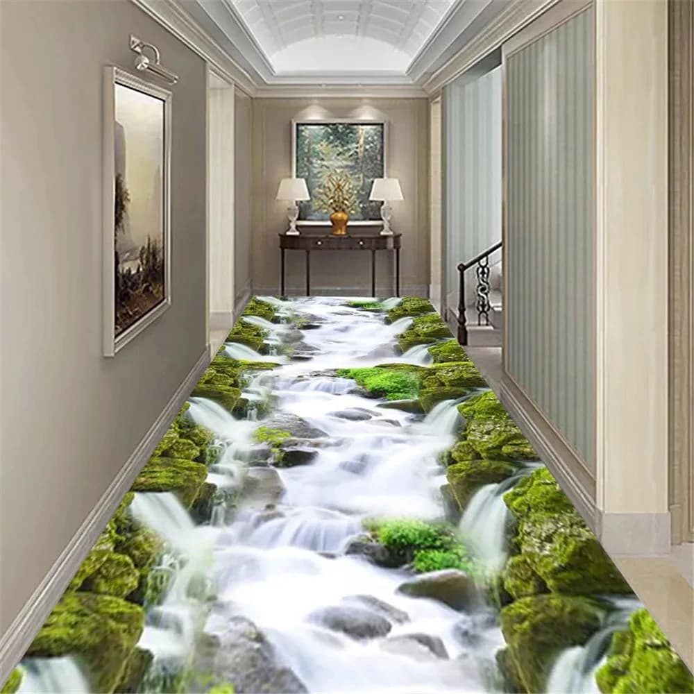 Tapis visuel 3D avec impression graphique Icidal Tension, impression de chutes de falaise, polymères