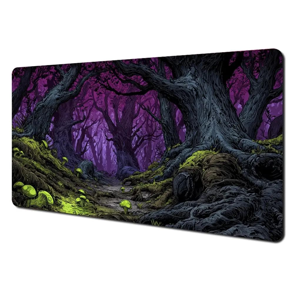 Tapis de jeu de cartes magiques Enchanted Mist Forest, tapis de jeu MTG, base antidérapante, 35x60 c