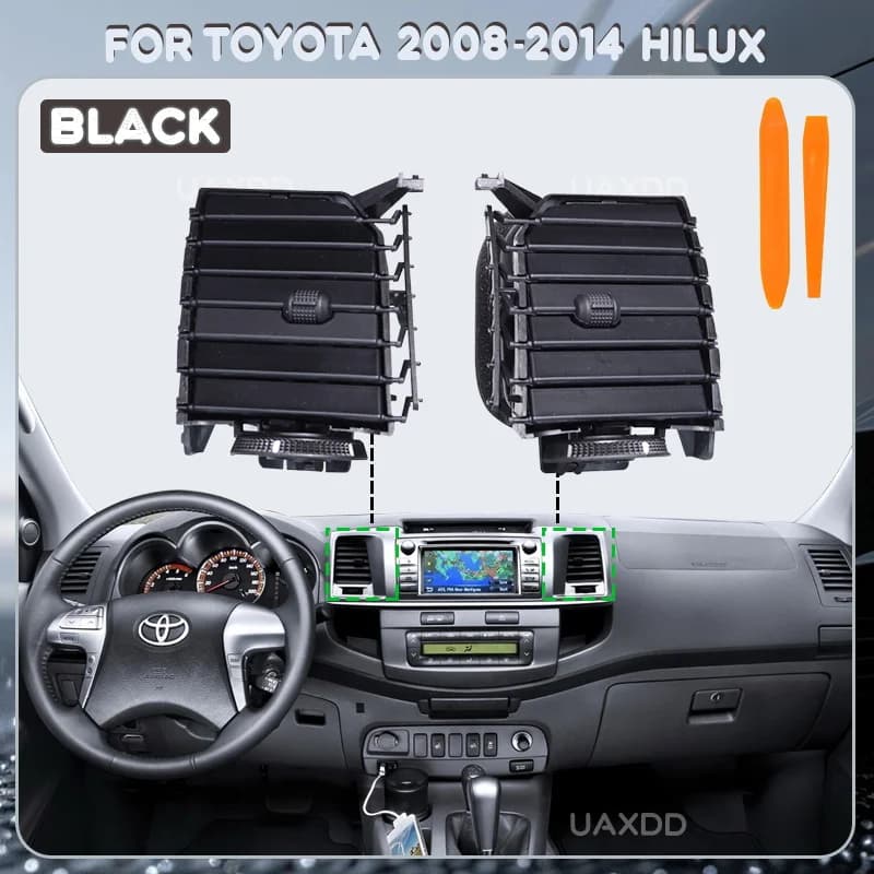 Pour Toyota HILUX 2008-2014 : Kit de cadre de sortie de grille de ventilation centrale pour tableau