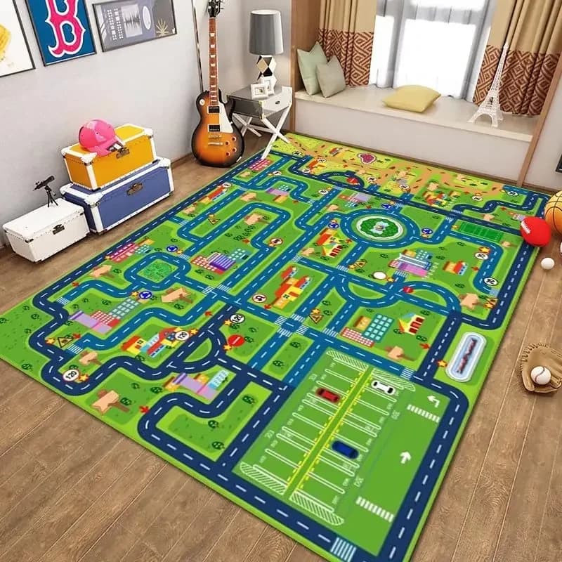 VIKAMA tapis de voiture tapis de jeu tapis de route tapis de jeu pour enfant salle de jeux tapis de