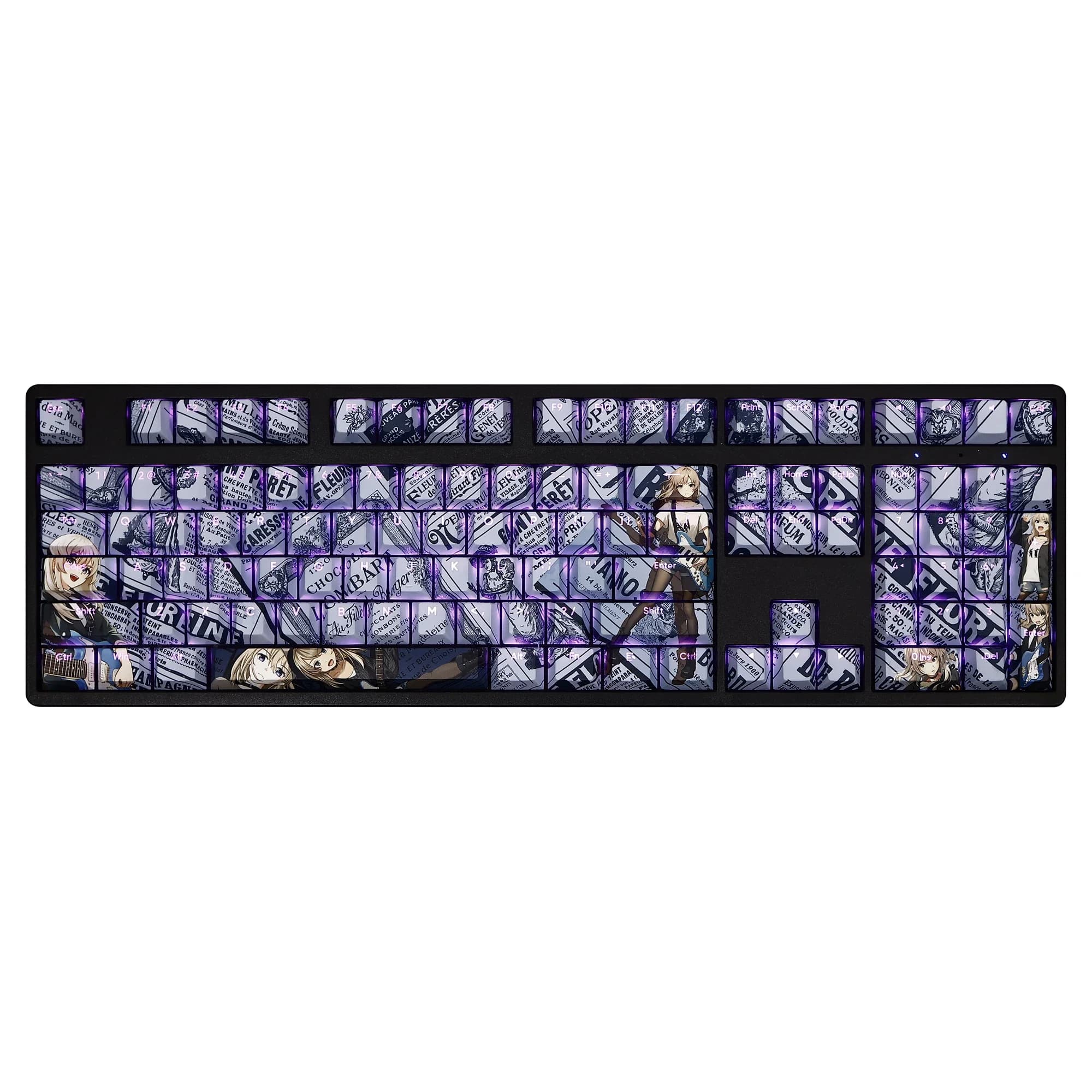 Kawaragi Momoka PBT Anime Keycaps, GIRLS BAND, CRY, None Profile, Girl Keycaps pour MX Switch, Clavi