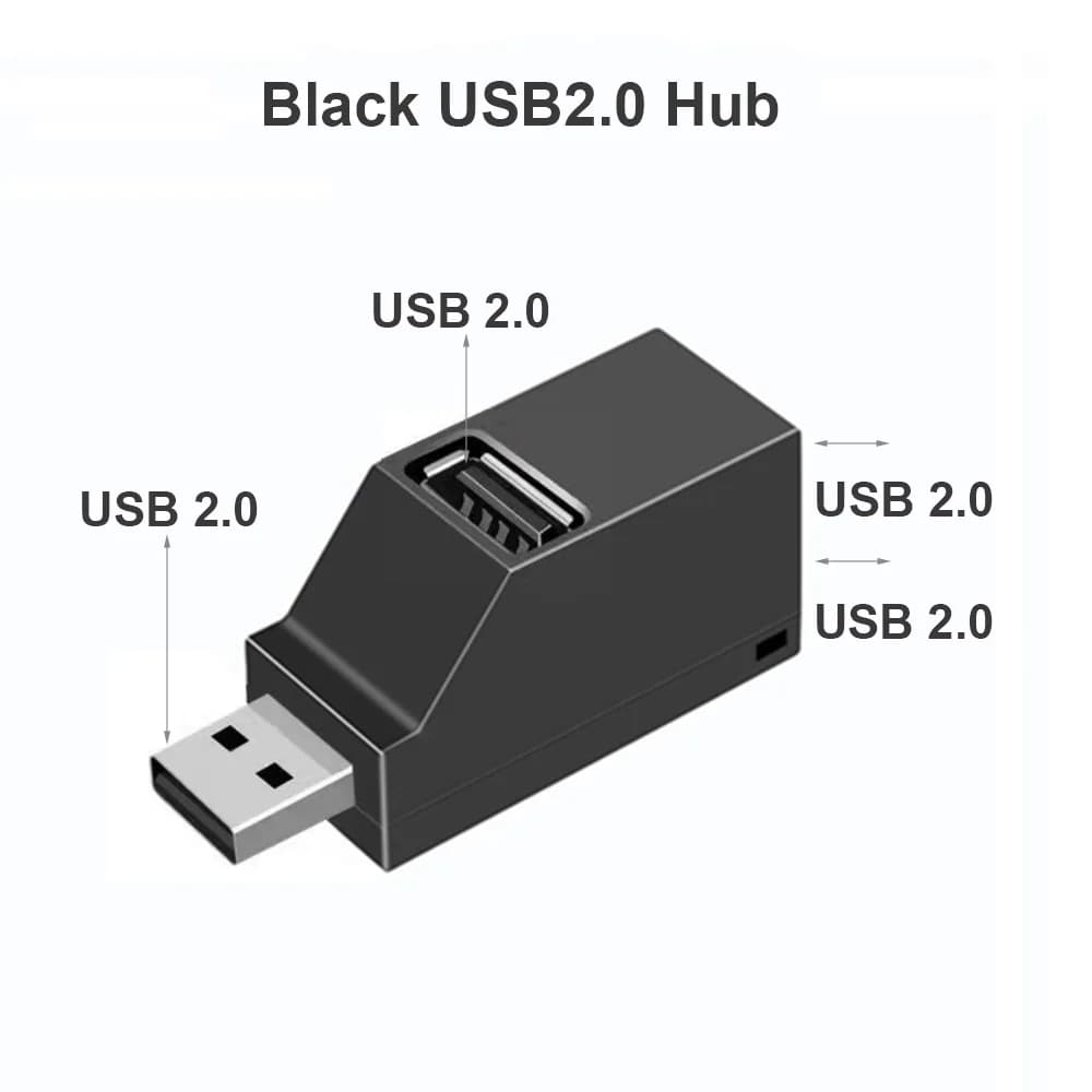 Adaptateur HUB USB 3.0, Mini boîtier séparateur 1 à 3 Ports USB 2.0 haute vitesse pour PC portable,