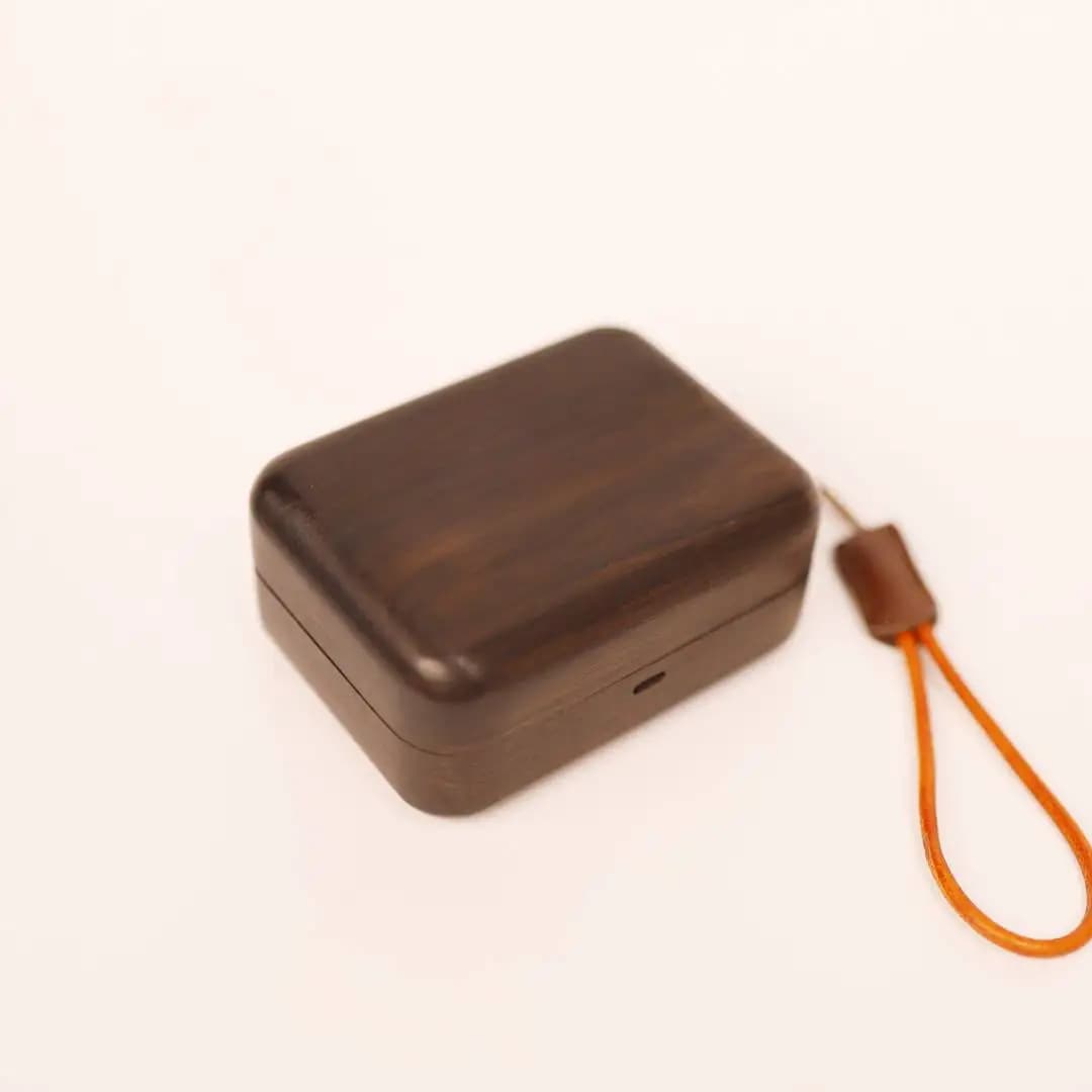 Étui pour écouteurs Bang & Olufsen Beoplay en bois d'ébène, étui de protection complet avec cordon e