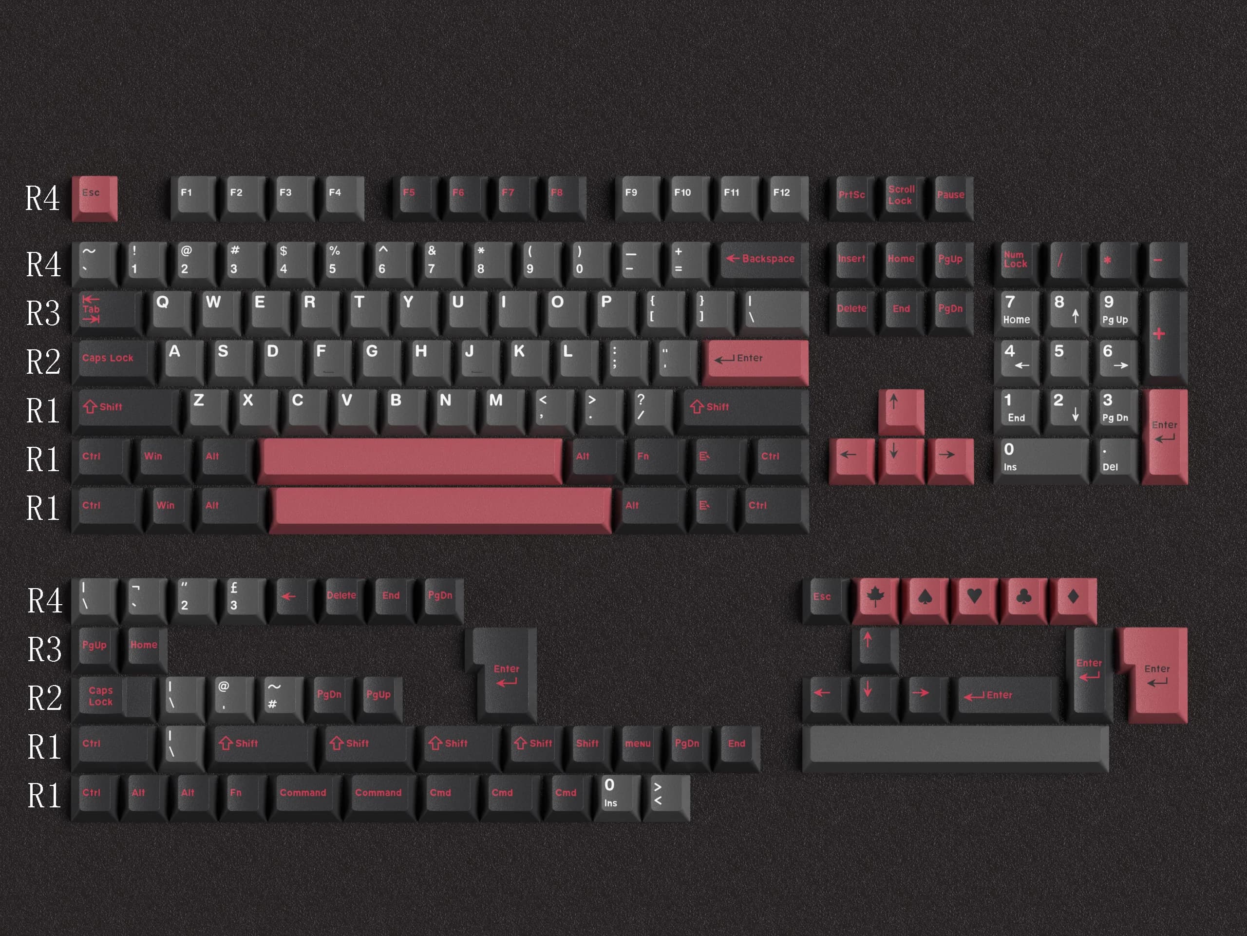 163 touches Double Shot GMK Evil Dolch Keycaps profil Cherry ABS clavier mécanique Keycap pour MX Sw