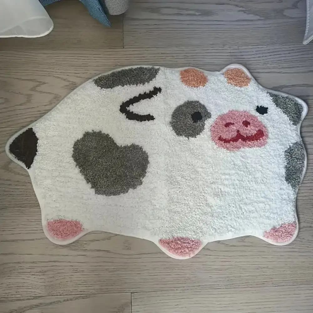 VIKAMA – tapis à motif Alien de vache mignon, tapis d'angle chaud et antidérapant pour chambre à cou